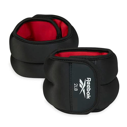Reebok Wrist and Ankle Weights, Wearable Weights for Intensifying Workout, Durable Polyester & Spandex Ankle & Wrist Weights, Home Workout Essentials & Gym Accessories for Women & Men - size: 2 Lbs