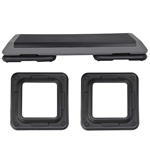 43-inch Aerobic Stepper Exercise Step Adjustable Workout Platform with 4 Training Riser - 4” 6” 8" for Fitness, Black