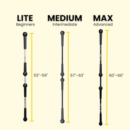 BendyBar Flexible Weighted Resistance Bar to Improve Joint Mobility, Core Strength & Balance, Adjustable Height - size: LITE