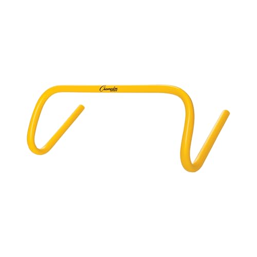 Champion Sports Speed Hurdles – Lightweight Adjustable Agility & Jump Training for Athletes - Speed & Stride Drills, Soccer, Football & Track - style: 6" Yellow (Single Hurdle)