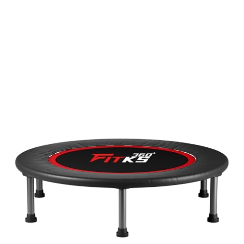 40'' Foldable Fitness Trampoline – Indoor & Outdoor Rebounder with Safety Pad, Includes Interactive Fitness Game for Body & Mind, Supports Up to 400lbs