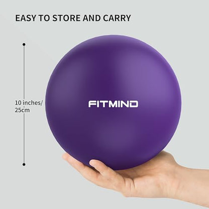 FITMIND_Pilates Ball 10 Inch Anti-Burst Slip Resistant Mini Yoga Ball for Fitness, Core Training, Physical Therapy, Balance, Stability, Stretching 200kg 440lbs Capacity