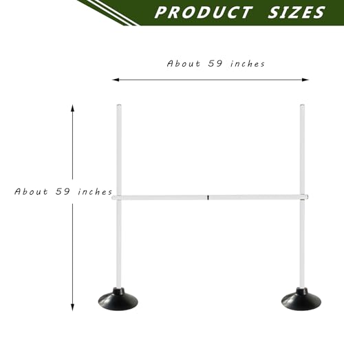 TNZMART 4.9 FT and 3.3 FT White Agility Poles Adjustable Hurdles for Soccer Football Speed Training Equipment Track and Field