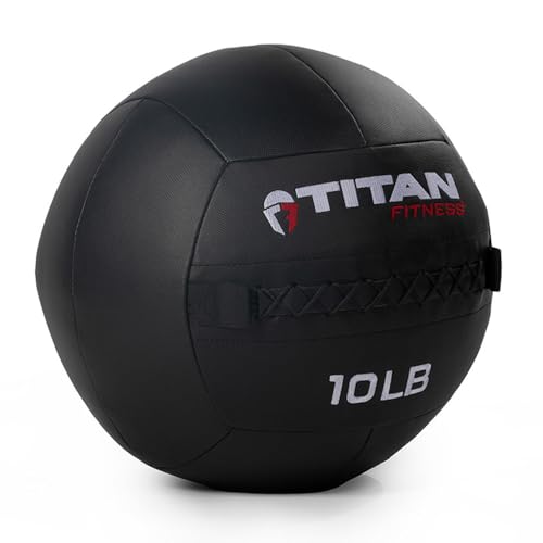 Titan Fitness Soft Shell Medicine Wall Ball, Cross-Texture Grip - size: 10 lb