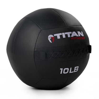 Titan Fitness Soft Shell Medicine Wall Ball, Cross-Texture Grip - size: 10 lb