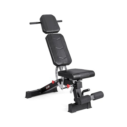 CAP Barbell Adjustable Training Utility Weight Bench | Multi-Position Incline Bench with 6 Backrest Adjustments, Leg Anchor, Wheels & 600 LB Capacity | Home Gym Strength Bench
