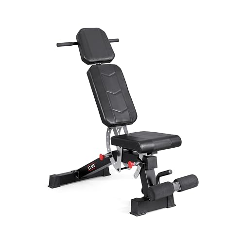 CAP Barbell Adjustable Training Utility Weight Bench | Multi-Position Incline Bench with 6 Backrest Adjustments, Leg Anchor, Wheels & 600 LB Capacity | Home Gym Strength Bench