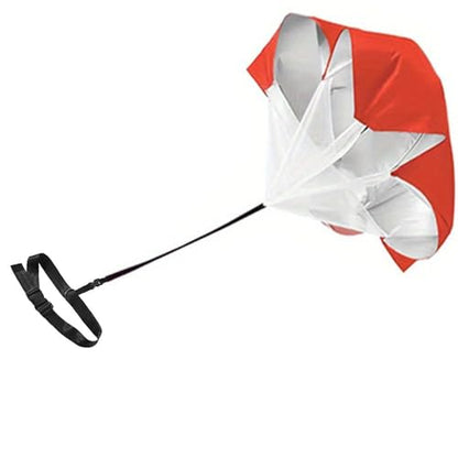 Qtopun 56 Inches Running Speed Training Parachute, Speed Chute Resistance Powerchute Umbrella with Adjustable Strap for Running, Football, Soccer Speed Training - color: Red