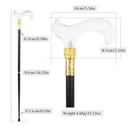 Transparent Crutch, Ergonomic Handle, Non-Slip and Wear-Resistant, Portable Unisex Model, Also a Stylish Accessory