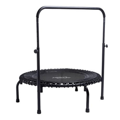 JumpSport 39" Fitness Trampoline and Handle Bar | Model 350i | Matte Black | Exercise Rebounder | 30 Adjustable Bungees | 275 lb Wt. Rating