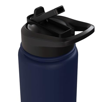 Wall Balls Broke Me Funny Functional Fitness Race Training Stainless Steel Insulated Water Bottle - color: Navy Blue