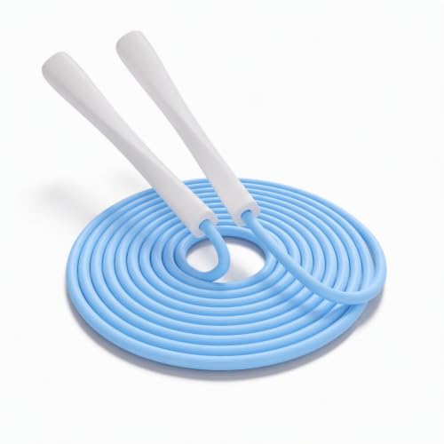 YUEDONG Jump Rope, 5mm Heavy PVC, POM Bearings, Adjustable for All Heights - color: WHITE