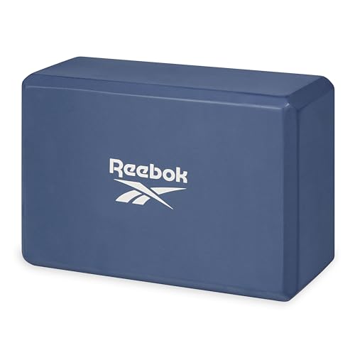 Reebok Solid Yoga Block, 4” x 6” x 9” Yoga Brick with Lightweight Support for Flexibility, Balance & Alignment, Portable Foam Block for Fitness, Home Workout, Stretching & More - color: Hoops Blue