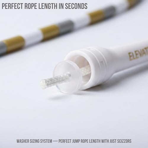 Pro-Grade Beaded Jump Rope for Beginners - color: White/Silver/Gold