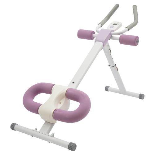 Ab Machine, Foldable Adjustable Abdominal Trainer Machine, 5-Level Height and 2-Level Tilt, Knee Protection U-Shaped Pad, Core Strength Workout Equipment for Home, Gym, Office