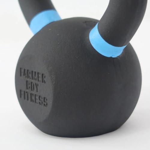 Cast Iron Kettlebell with Color Rings, Strength Training Weight for Home and Commercial Gym - size: 45 LB