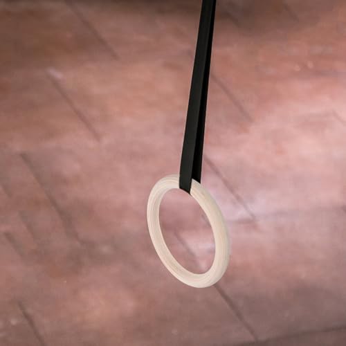 VALICLUD Wooden Gymnastic Rings for Exercise 2pcs Set with Adjustable Straps Pull up Rings for Home Fitness Full Body Workout Strength Training