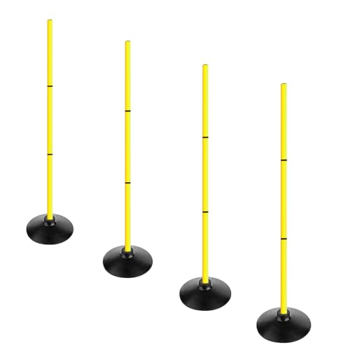 4FT Agility Poles Set Detachable Speed Training Poles Soccer Slalom Sticks with Agility Ladder and Cones