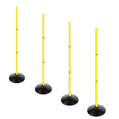 4FT Agility Poles Set Detachable Speed Training Poles Soccer Slalom Sticks with Agility Ladder and Cones