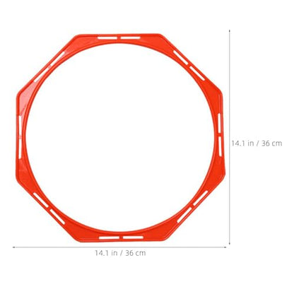 8PCS Plastic Agility Circle Set - 15.8inches Physical Fitness Hoops - Footwork Trainer Gear for Athletic Drills Soccer Football Gymnastics Elementary Class Field Day Use 40cm