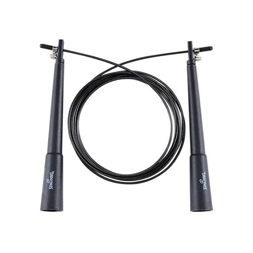 Spalding - Large Handle Speed Jump Rope, Adjustable 9 ft PVC Skipping Rope, Non-Slip Contoured Grip, Cardio Fitness Training Rope for Home & Gym (Black)