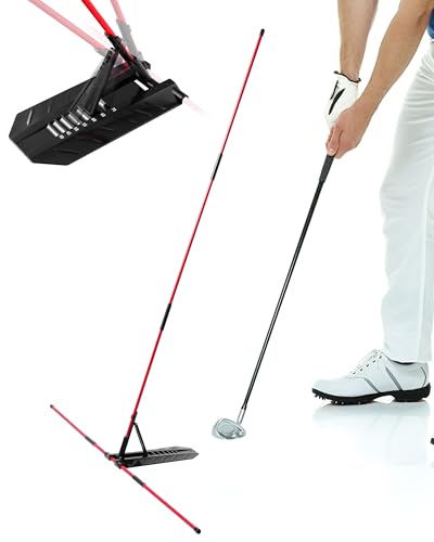 Golf Alignment Stick, Golf Swing Trainer with Angle Plate/Holder Sets, Posture Corrector Golf Trainging Aid, Swing Plane Trainer for Aiming, Putting, Swing/Golf Practice Tools