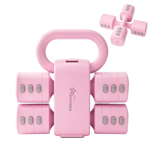2-in-1 Adjustable Kettlebell Dumbbell Set for Women - color: Pink, style: Set