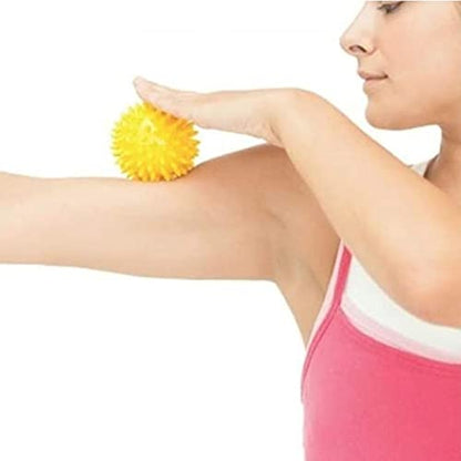 2-Pc Spiky Massage Ball Rollers Set in Yellow