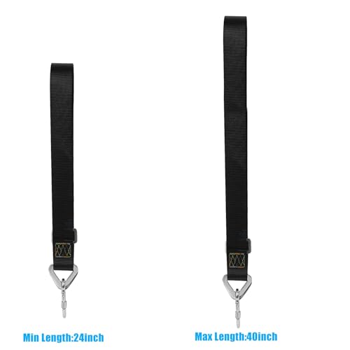 Aoneky 40 inch Heavy Punching Bag Hanger Strap for Boxing MMA, Black Heavy Duty Hanging Strap with Carabiner, No Drill Mount for I Beam Wood Rafter Ceiling Joist Tree Garage Home Gym