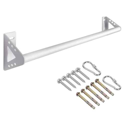 Wall Mounted Doorway Pull Up Bar, Heavy Duty Strength Training Pull-Up Bars for Doorframe, Support Beam or Joist Mount Thick Metal Sturdy Construction Support 500 lbs - color: White