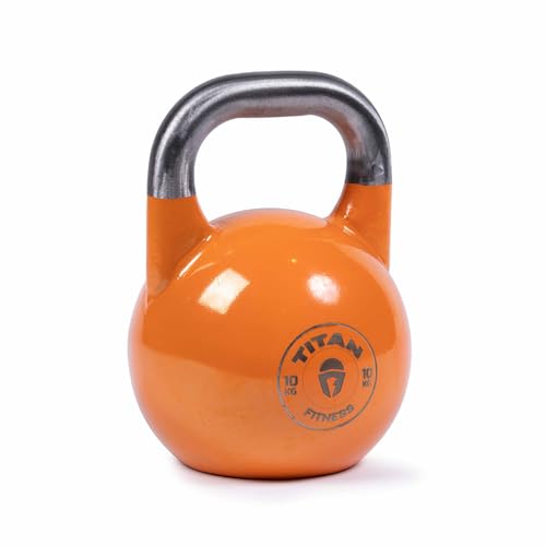 Titan Fitness Competition Kettlebell, Single Piece Casting, KG Markings, Full Body Workout - size: 22.0 Pounds