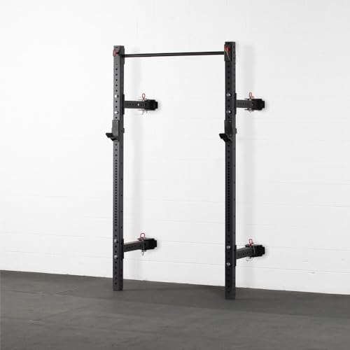 Titan Fitness X-3 Series 91in Wall Mounted Folding Power Rack, 21in Depth Space Savings Rack, Folds up to 8" from the Wall