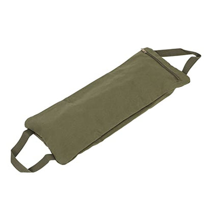 Green Yoga Sand Bag with Handle, Fillable Canvas Yoga Sandbag for Weight Training, Adjustable Portable Weighted Sandbags for Yoga Pilates and Strength Workout