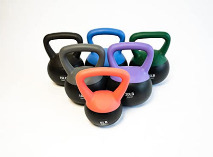 bintiva Soft Kettlebells - Sea and Iron Sand Filled Weights for Women and Men - Color Coded Kettle Bell Sets - color: 10 LBs