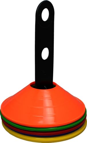 BlueDot Trading High Visibility Sports Cones for Agility Training, Soccer, Football, Basketball, Field Cone Markers for Adults or Kids, Orange, Quantity 20-Pack