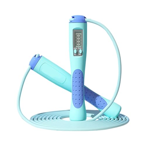 Jump Rope with Counter, Adjustable Length Rapid Speed Workout Skipping Rope,Jump Rope for Women Men,Durable Lightweight Comfortable Jump Ropes for Fitness Boxing Crossfit Exercise Training - color: Blue
