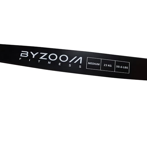 BYZOOM FITNESS Power Resistant Band - 5 Tension Level for Pull Up Assistance & Strength Training, High-Density Layered Natural Rubber Exercise Band for Home Gym, Mobility & Powerlifting