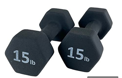 Neoprene Coated Dumbbell Hand Weight Set - style: 15-Pound, Set of 2