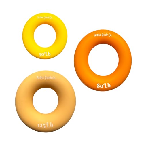 Hand Exerciser - PROFESSIONAL GRADE, Set or Single, Different Sizes. Visit to see more! Bague classique en silicone parfaite pour améliorer la force, la puissance et la vitesse dans les poignets. - size: 2 Set - 30-80-125 lb