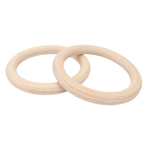 Wooden Gymnastics Rings, Birch Pull Up Rings Set, Strength Training Rings for Bodyweight Fitness, Adjustable Gym Rings with Secure Straps for Outdoor Workout