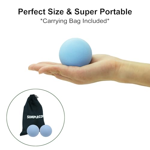 Hard Lacrosse Ball Massage Ball Therapy. Firm Trigger Point Massager Tool for Deep Tissue Yoga Physiotherapy Myofascial Release Muscle Relax Plantar Fasciitis Pain Relief (2 Pack) (Blue) - color: Blue