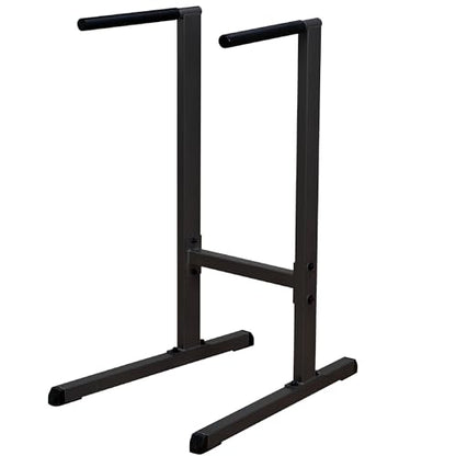 Body-Solid (GDIP59B) Dip Station - Heavy-Duty Steel Dip Bars with Slip-Proof Grips - Adjustable & Stable Pull-Up Stand for Strength Training - Powder Coated Fitness Equipment, Black