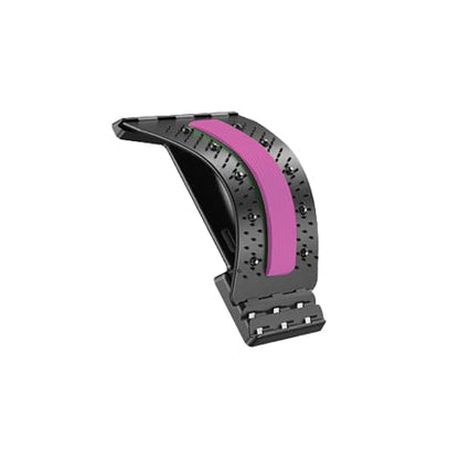 Ergonomic Back Stretcher for Lower Back Pain Relief. Lumbar Support with Acupressure Points. Portable Spine Deck for Lower Back&Posture Correction. Back Cracking Device with 4 Adjustable Levels (Pink)