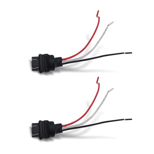 2 PCS 3157 Bulb Male Sockets Male Adapter, 12V-24V Waterproof Heat-resistant Connector Harness, for Turn Signals, Universal for Most Cars Trucks SUVs Vans (Black)