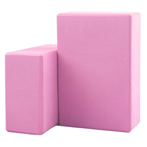 Yoga Blocks 2 Pack, Lightweight Premium EVA Foam Yoga Blocks, Non Slip Supportive Foam Blocks for Yogi, Pilates, Stretching and Meditation, Women Men Yogi Beginners Accessories - color: Pink