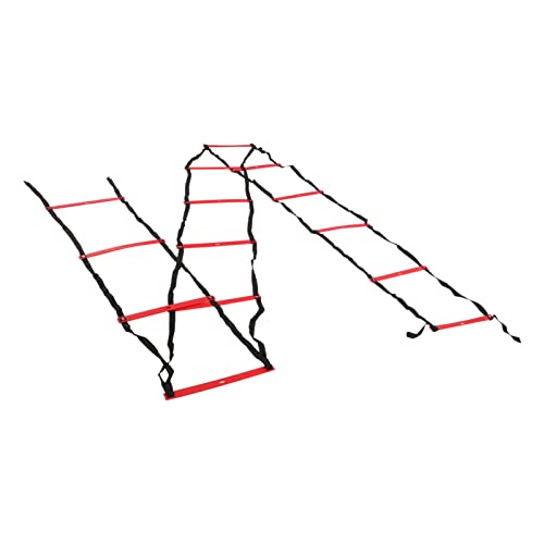 7M 14 Rung Fixed Agility Speed Ladder, Training Ladder for Soccer Football Fitness, Adjustable Length PP Agility Ladder with Non - Slip Design for Athletes and Coaches - color: Red