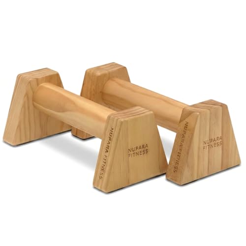 Wooden Push Up Bars - Calisthenics Equipment for Core and Upper Body Strength Training and Exercise | Push Up Handles | Pushup Bars | Parallettes