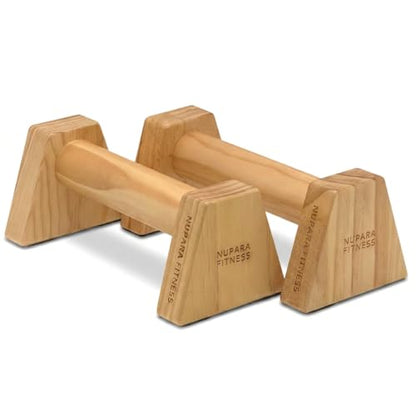 Wooden Push Up Bars - Calisthenics Equipment for Core and Upper Body Strength Training and Exercise | Push Up Handles | Pushup Bars | Parallettes