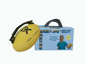 CanDo Handy Grip Weighted Ball for Weight Training and Exercise - Ergonomic Non-Slip Hand Weight, 1lb Tan - size: 1 lb