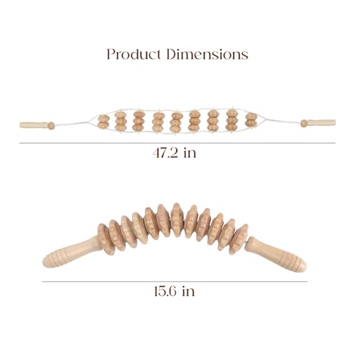 Wood Therapy Massage Tools, Lymphatic Drainage Curved Roller Stick, Neck Massager, Foam Roller, Back Scratcher, Rope Massage Kit, Back Massager for Relaxation - color: Roller & Massager